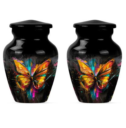 Elegant 10-inch butterfly-themed urn for adult female ashes.