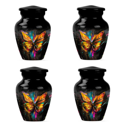 Elegant 10-inch butterfly-themed urn for adult female ashes.