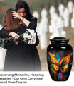 Elegant 10-inch butterfly-themed urn for adult female ashes.