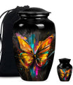 Elegant 10-inch butterfly-themed urn for adult female ashes.