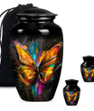 Elegant 10-inch butterfly-themed urn for adult female ashes.