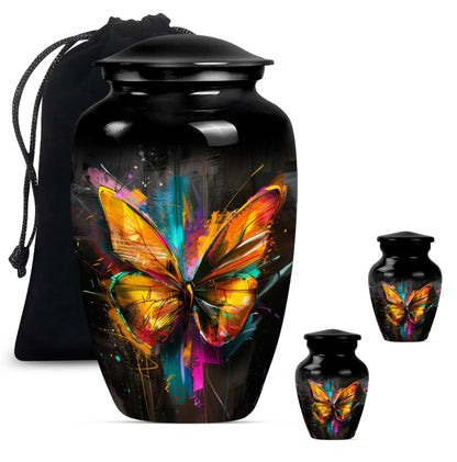 Elegant 10-inch butterfly-themed urn for adult female ashes.