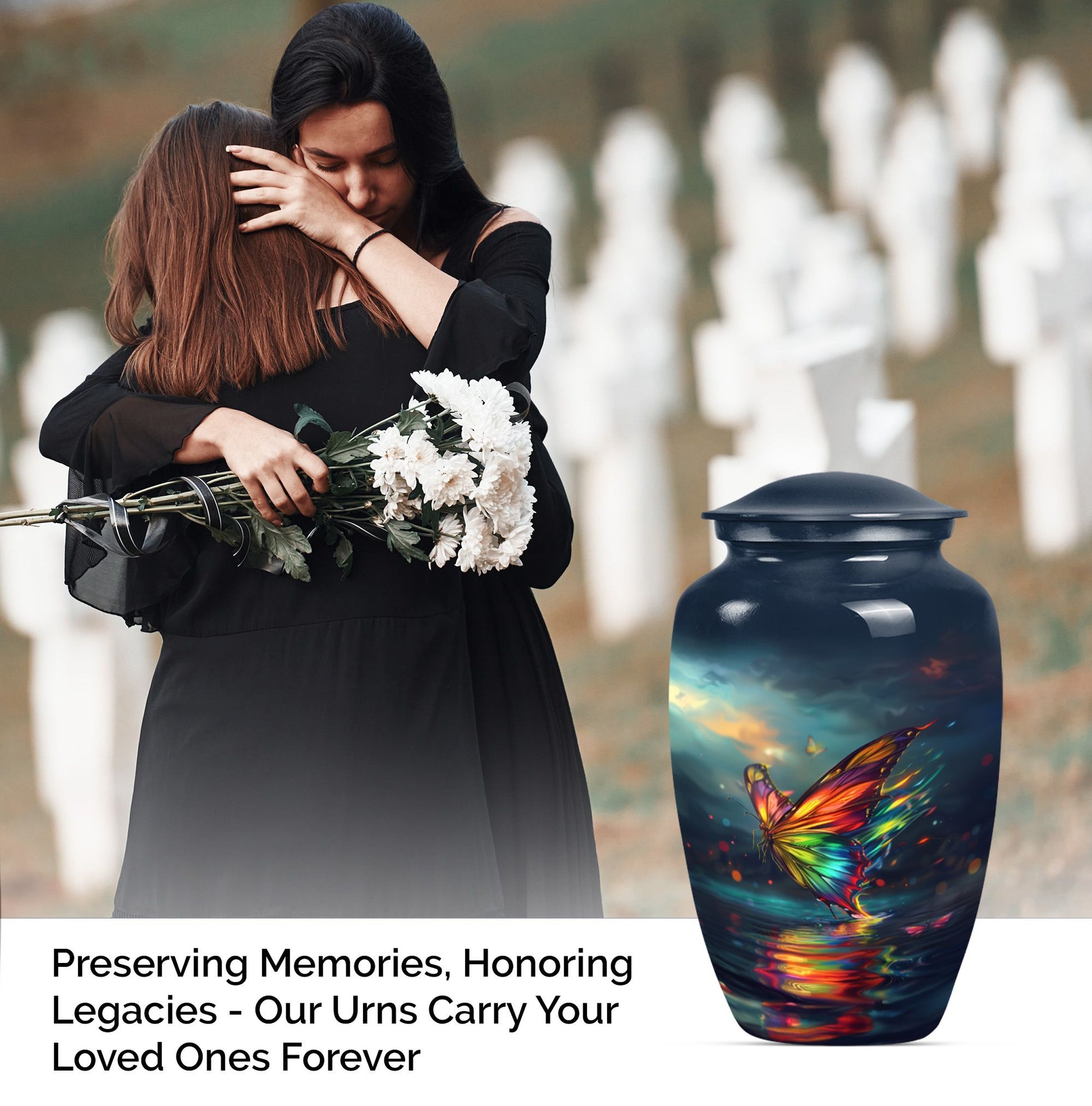 10-inch butterfly urn for male adult ashes 