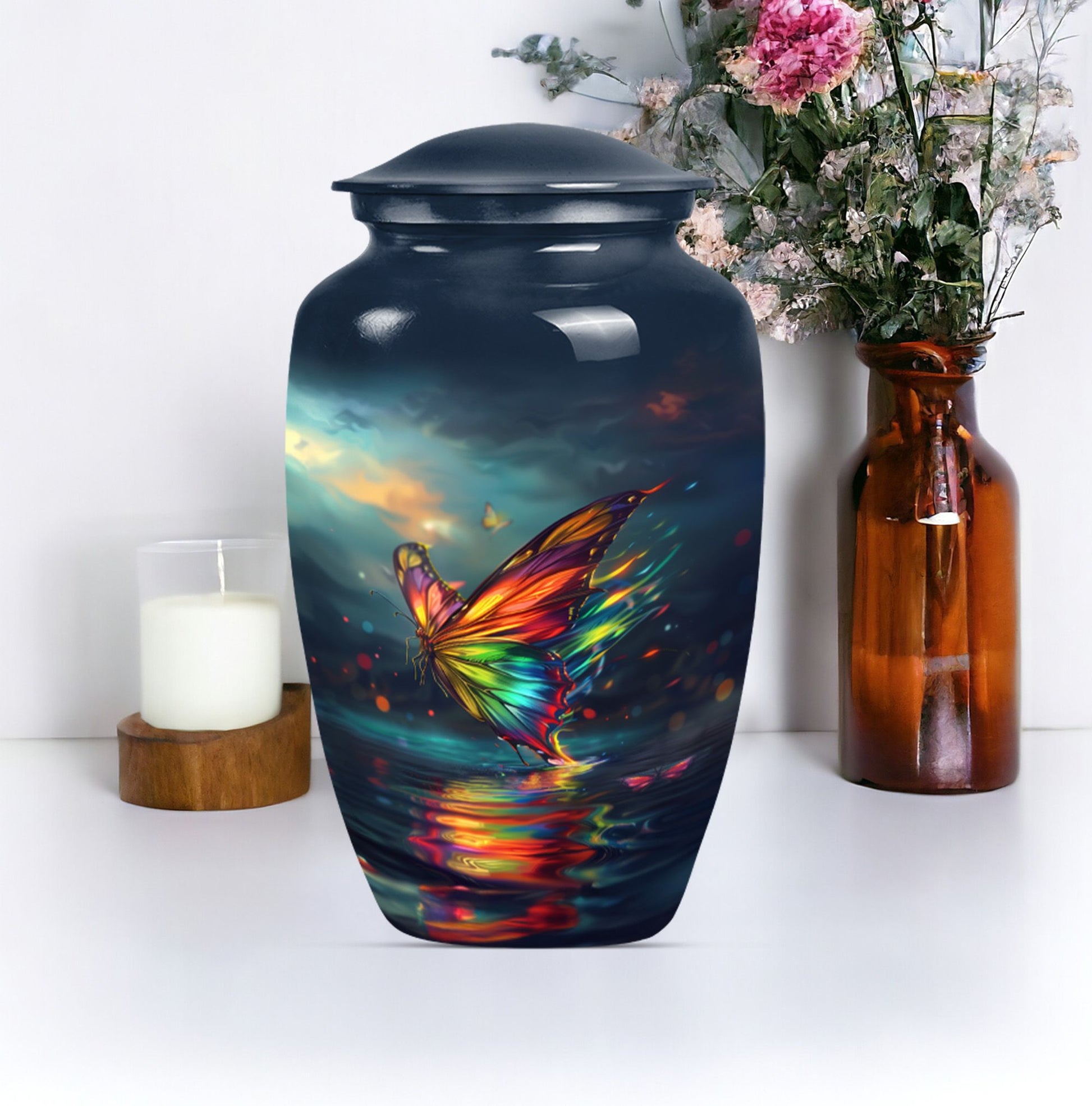 10-inch butterfly urn for male adult ashes 