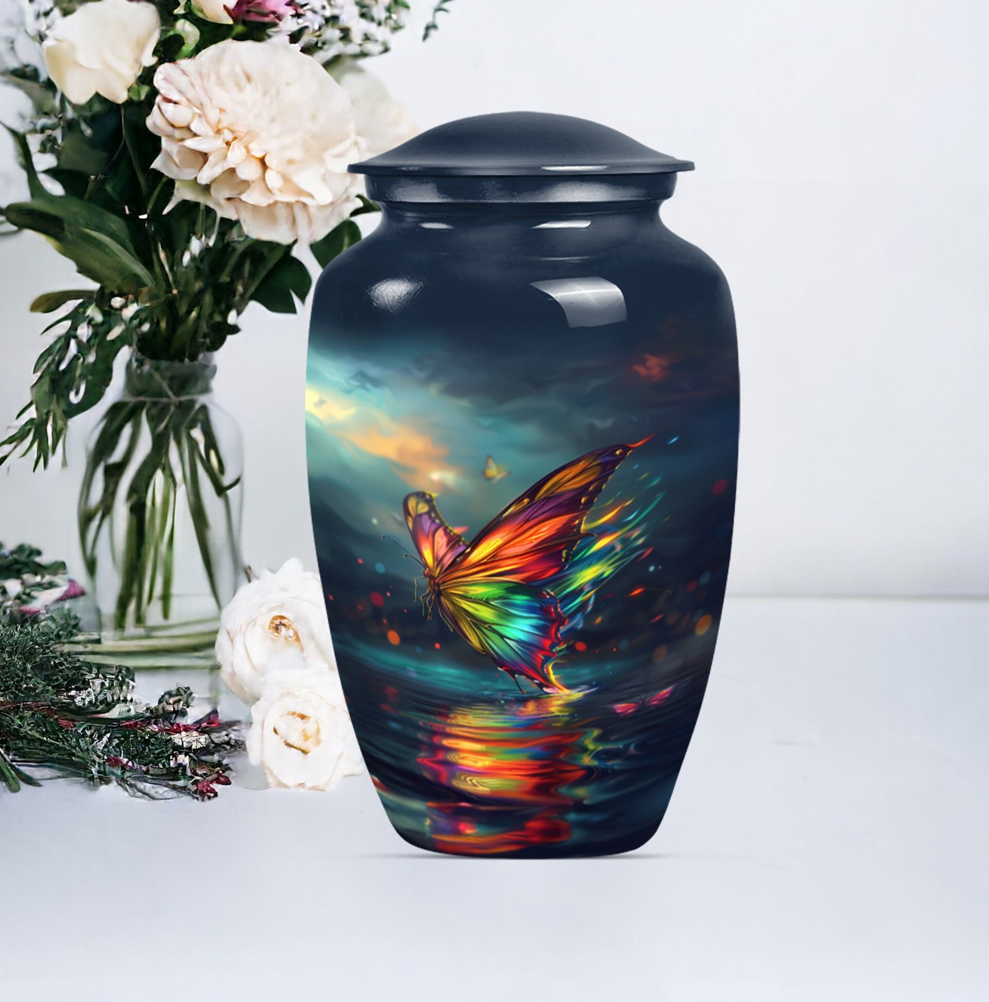 10-inch butterfly urn for male adult ashes 
