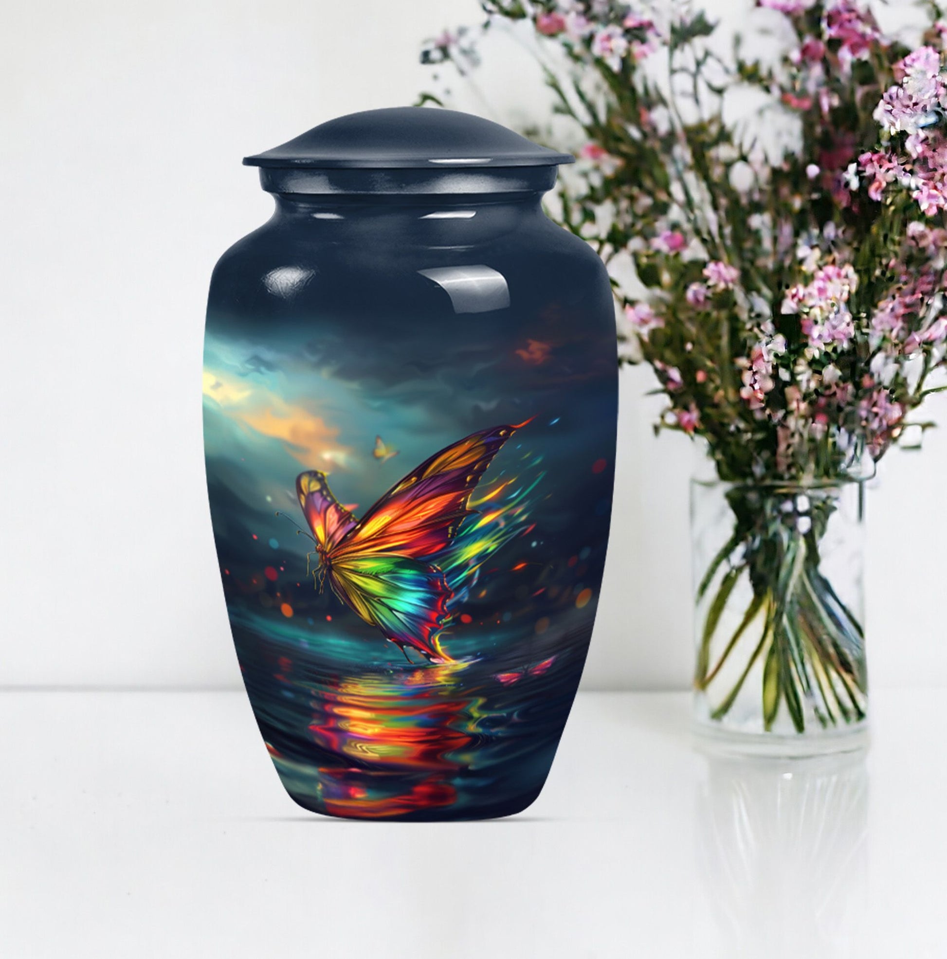 10-inch butterfly urn for male adult ashes 