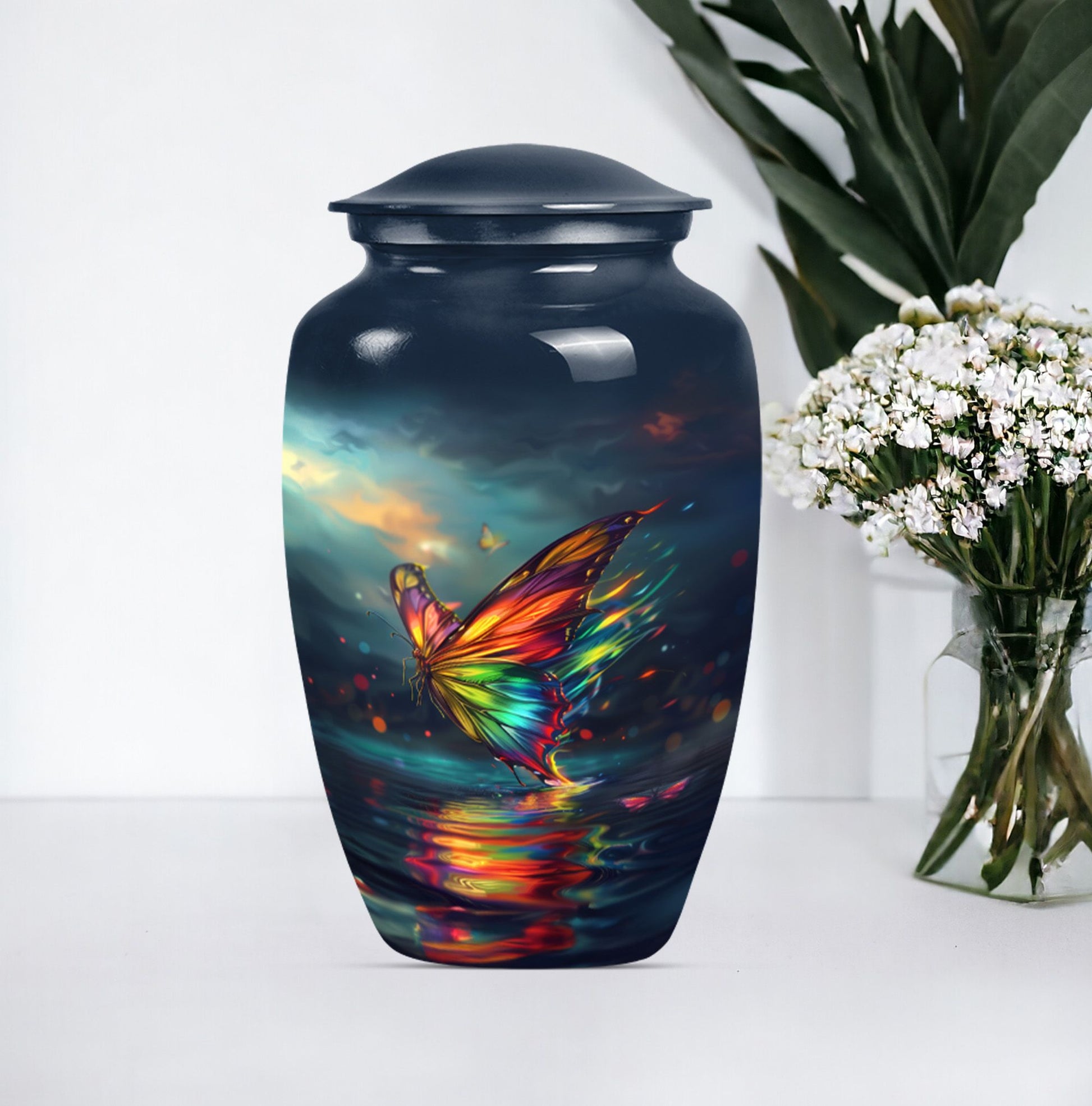 10-inch butterfly urn for male adult ashes 