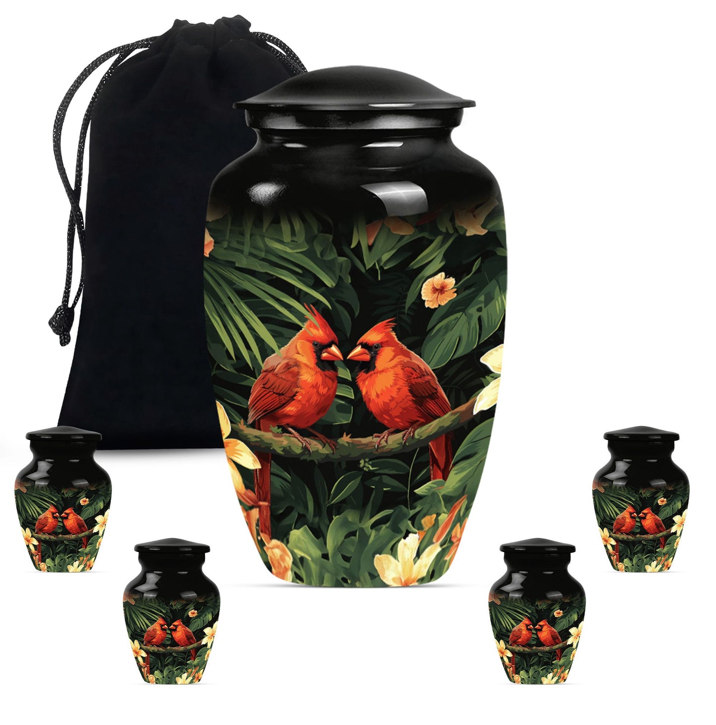 cardinal bird urn