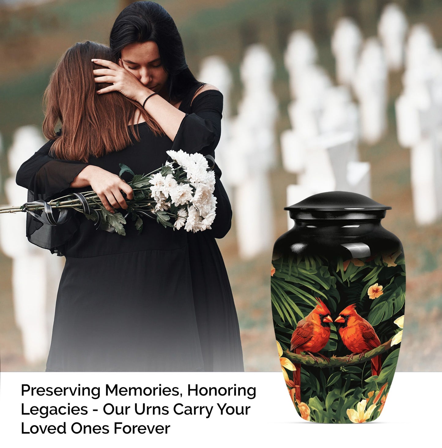 cardinal bird urn