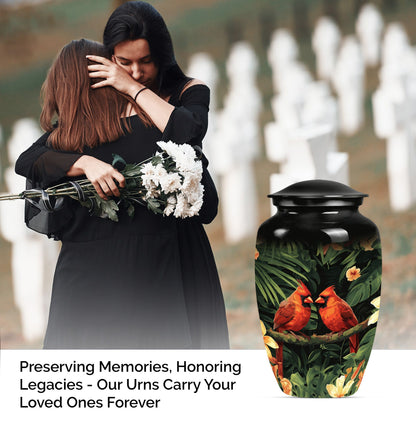 cardinal bird urn