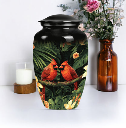 cardinal bird urn