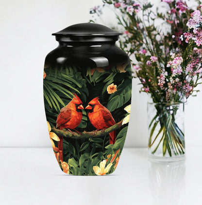 cardinal bird urn