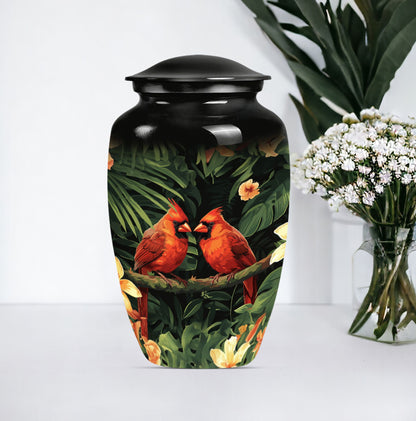 cardinal bird urn
