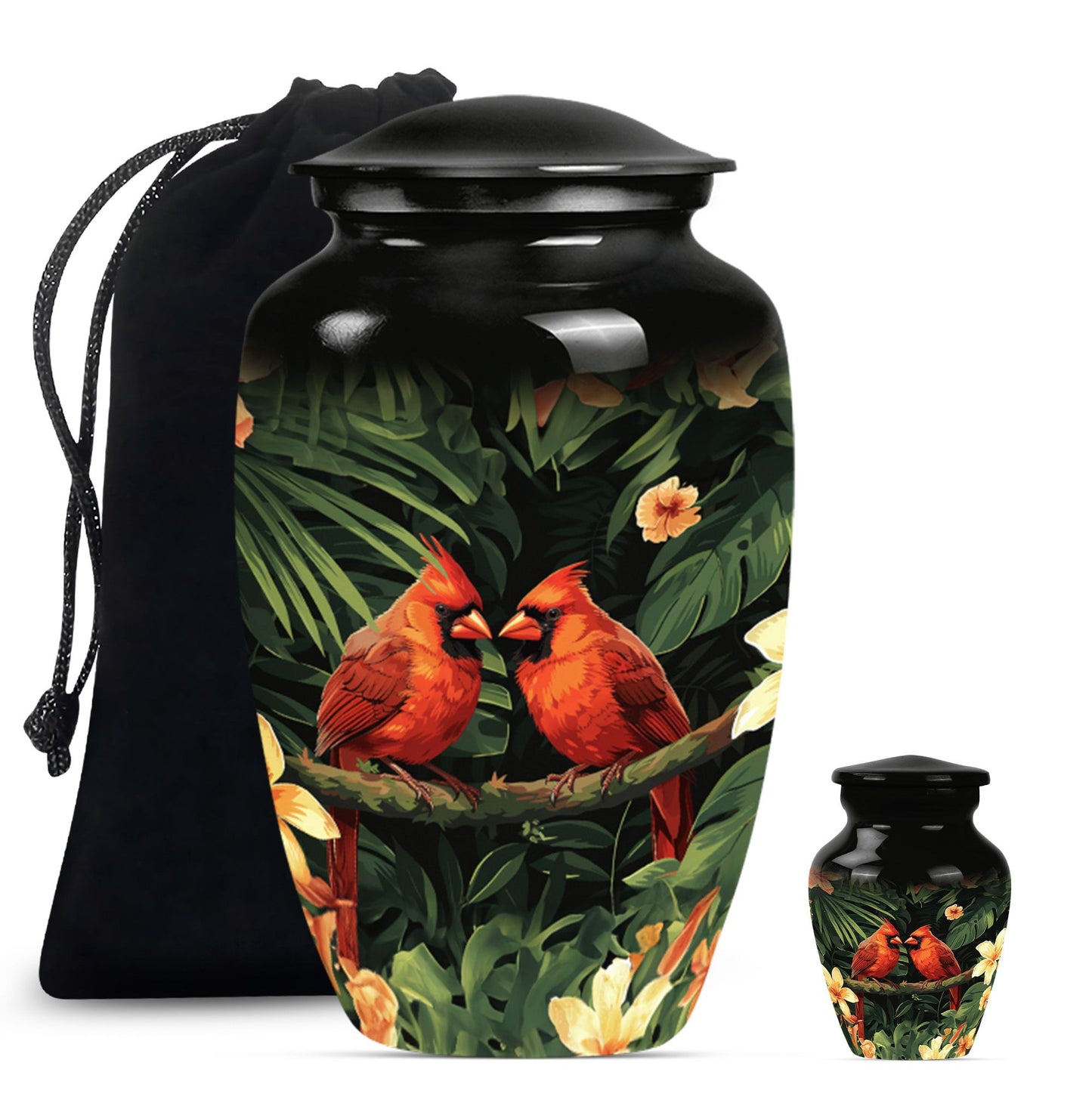 cardinal bird urn