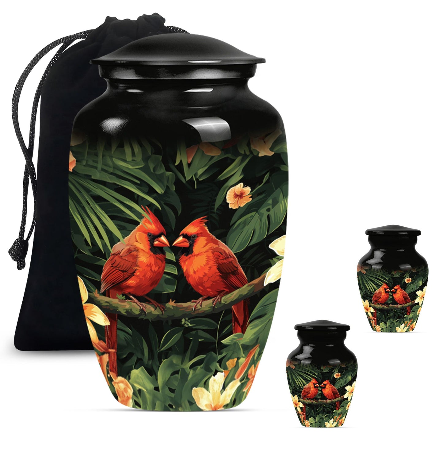 cardinal bird urn