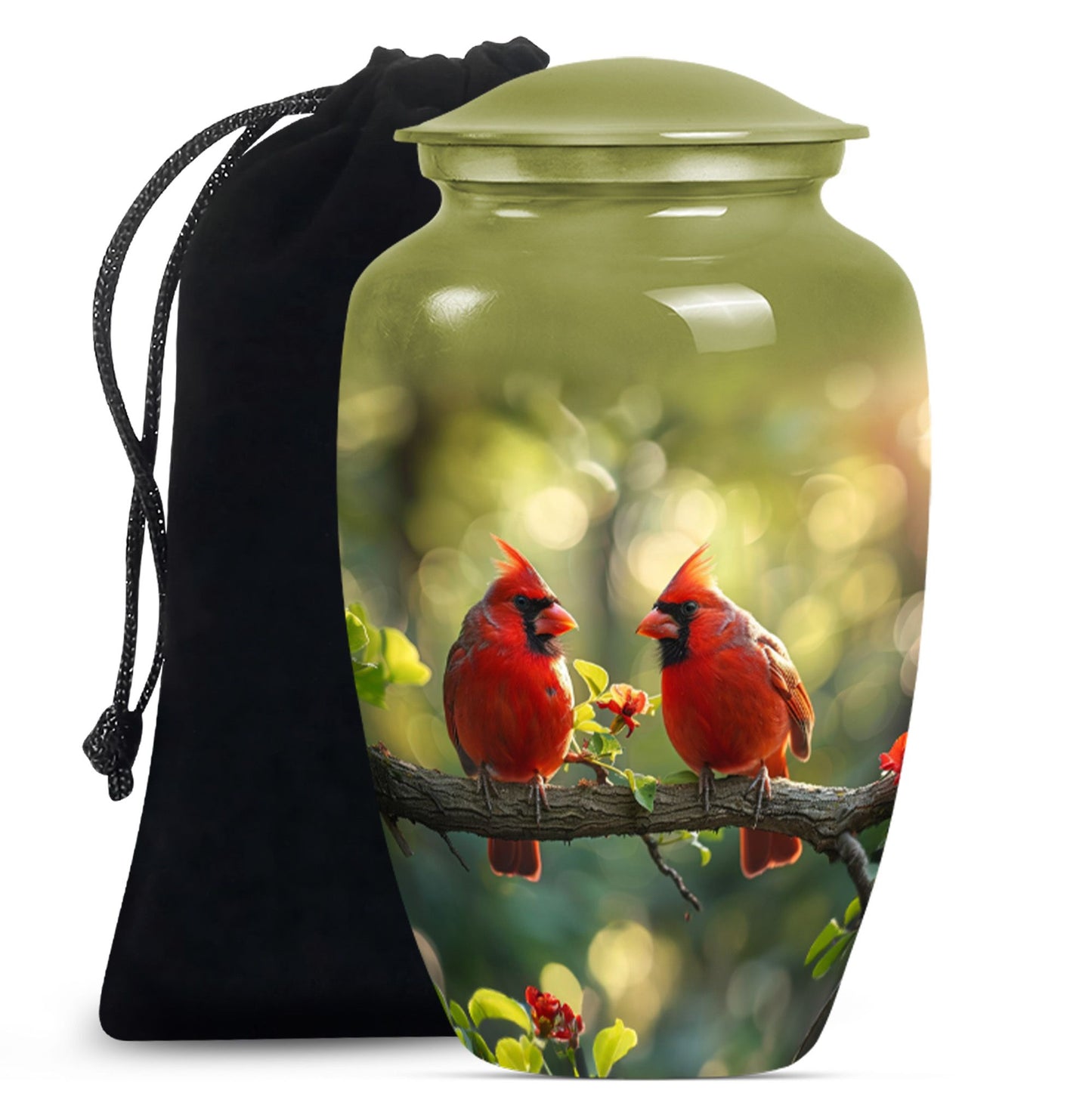 classic aluminium urn featuring a howling wolf design.