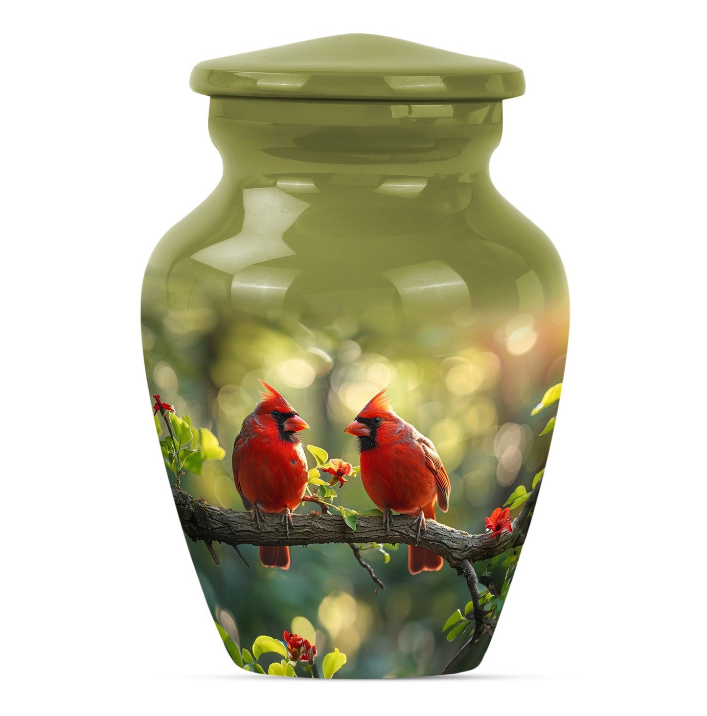 classic aluminium urn featuring a howling wolf design.