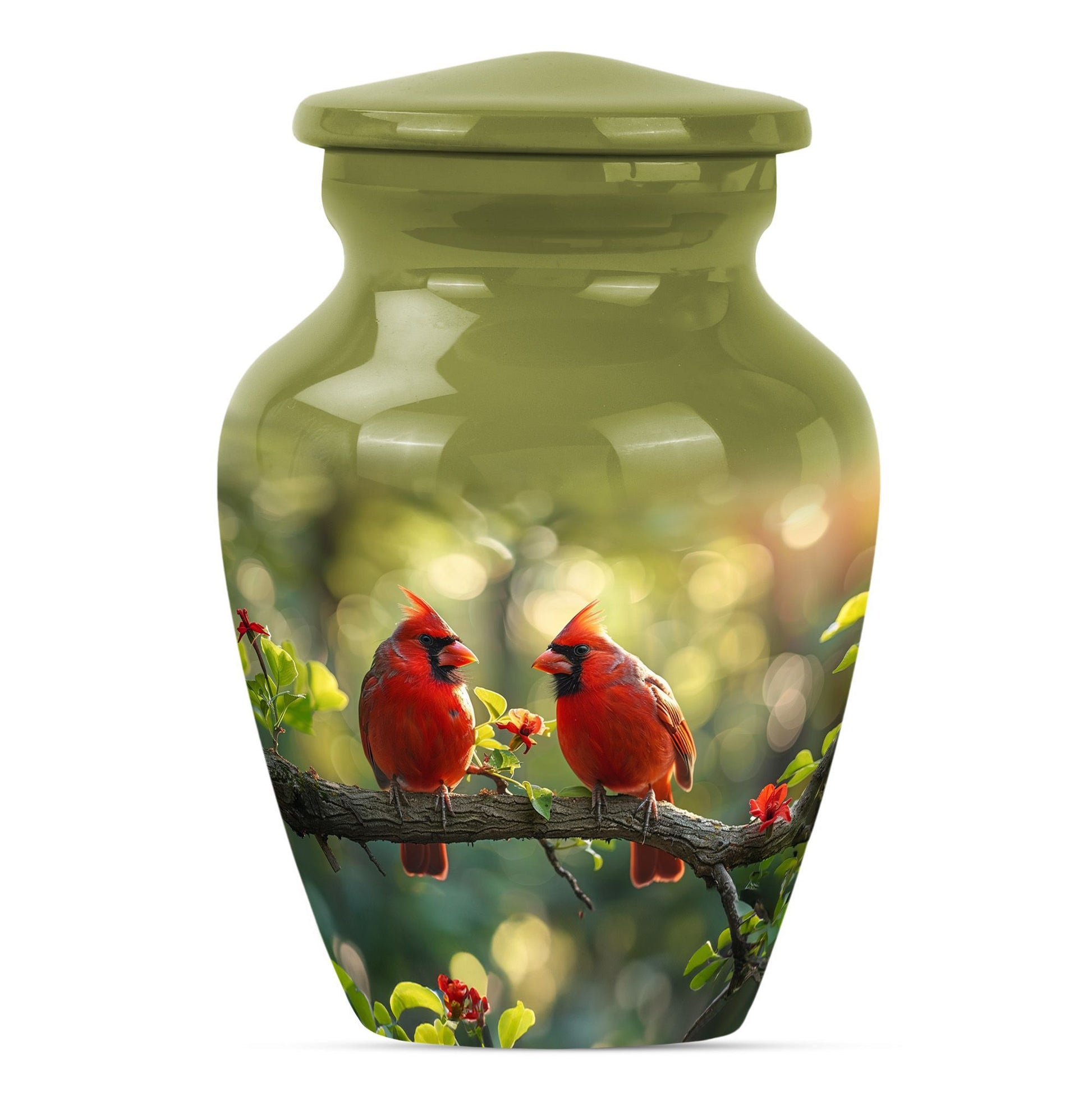 classic aluminium urn featuring a howling wolf design.