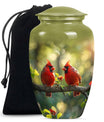 Cardinal Bird Theme Large Urn 10 Inch