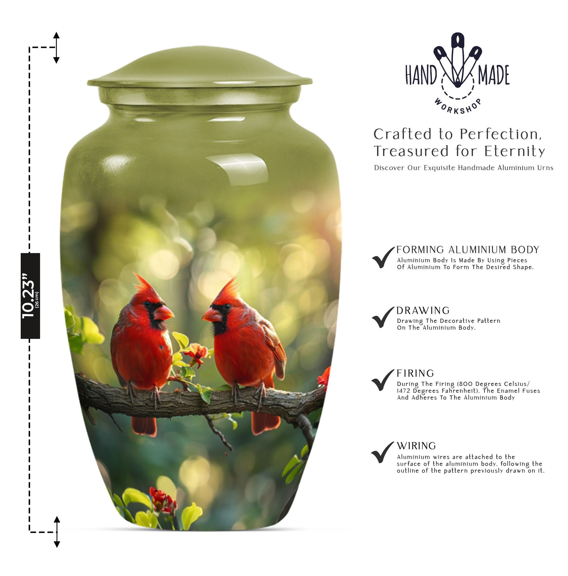 classic aluminium urn featuring a howling wolf design.