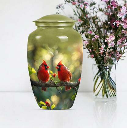 classic aluminium urn featuring a howling wolf design.