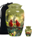 Cardinal Bird Theme Large Urn With 1 Keepsake Urn