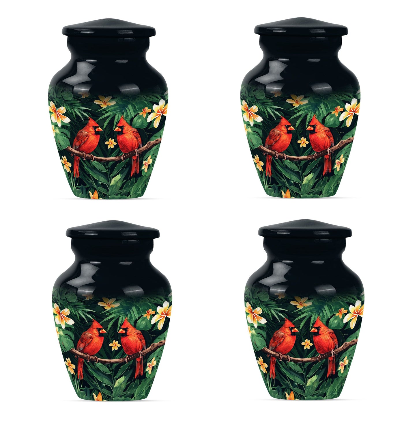 Cardinal Bird Theme 3 Inch Keepsake Pack of 4