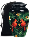 Cardinal Bird Theme Large Urn 10 Inch