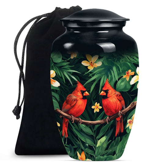 Cardinal Bird Theme Large Urn 10 Inch