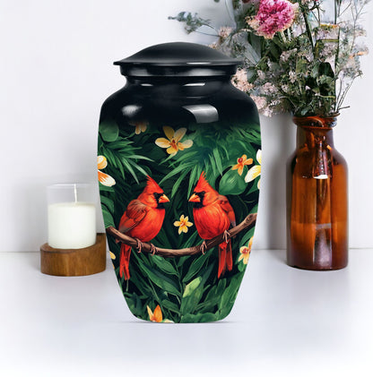 10-inch Classic Cardinal bird cremation urn.