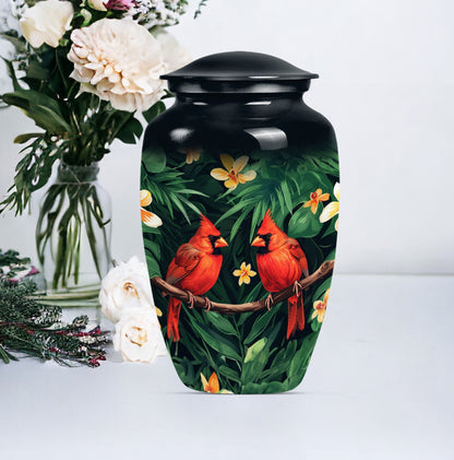 10-inch Classic Cardinal bird cremation urn.
