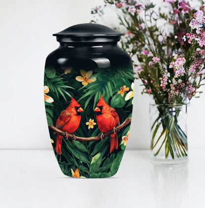 10-inch Classic Cardinal bird cremation urn.