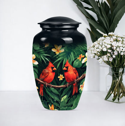 10-inch Classic Cardinal bird cremation urn.