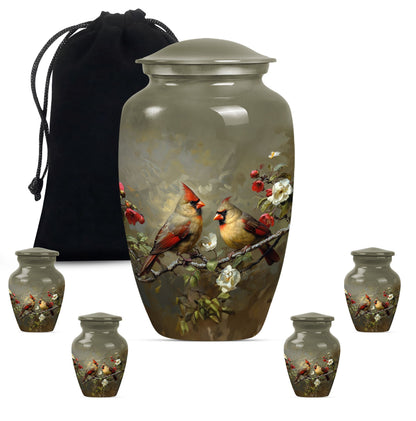Cardinal bird Urn