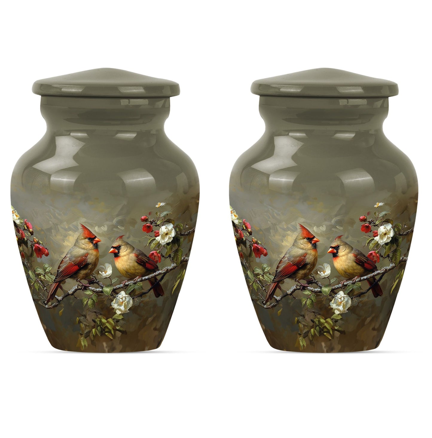 Cardinal bird Urn