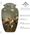 Cardinal bird Urn