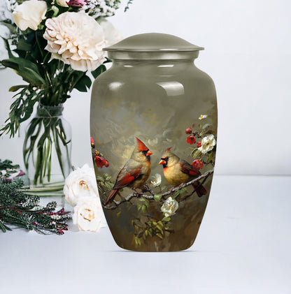 Cardinal bird Urn