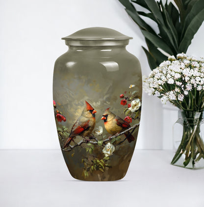 Cardinal bird Urn