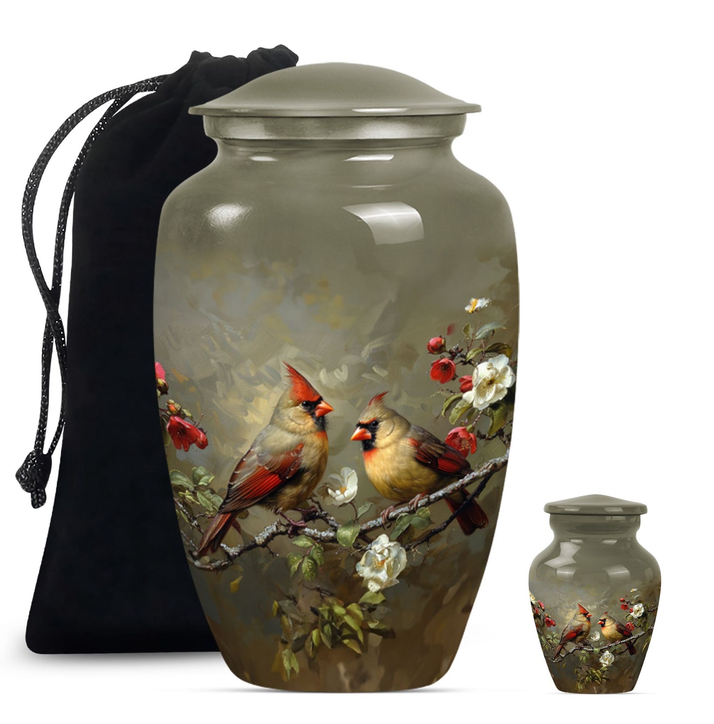 Cardinal bird Urn