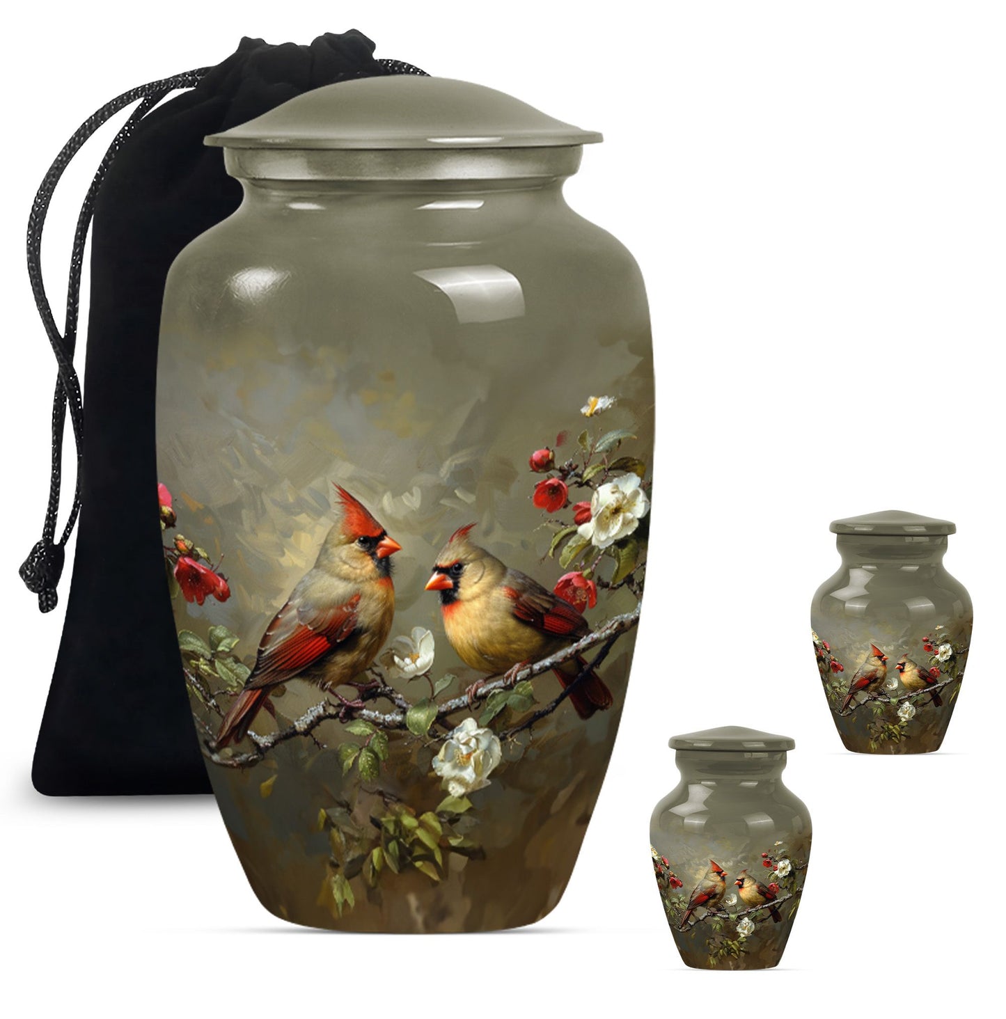 Cardinal bird Urn