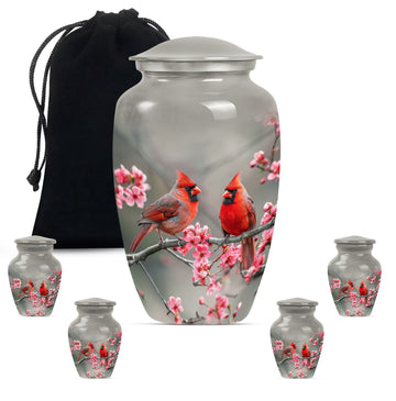 10 inch large Urn with 4 Keepsake 3 Inch Urns