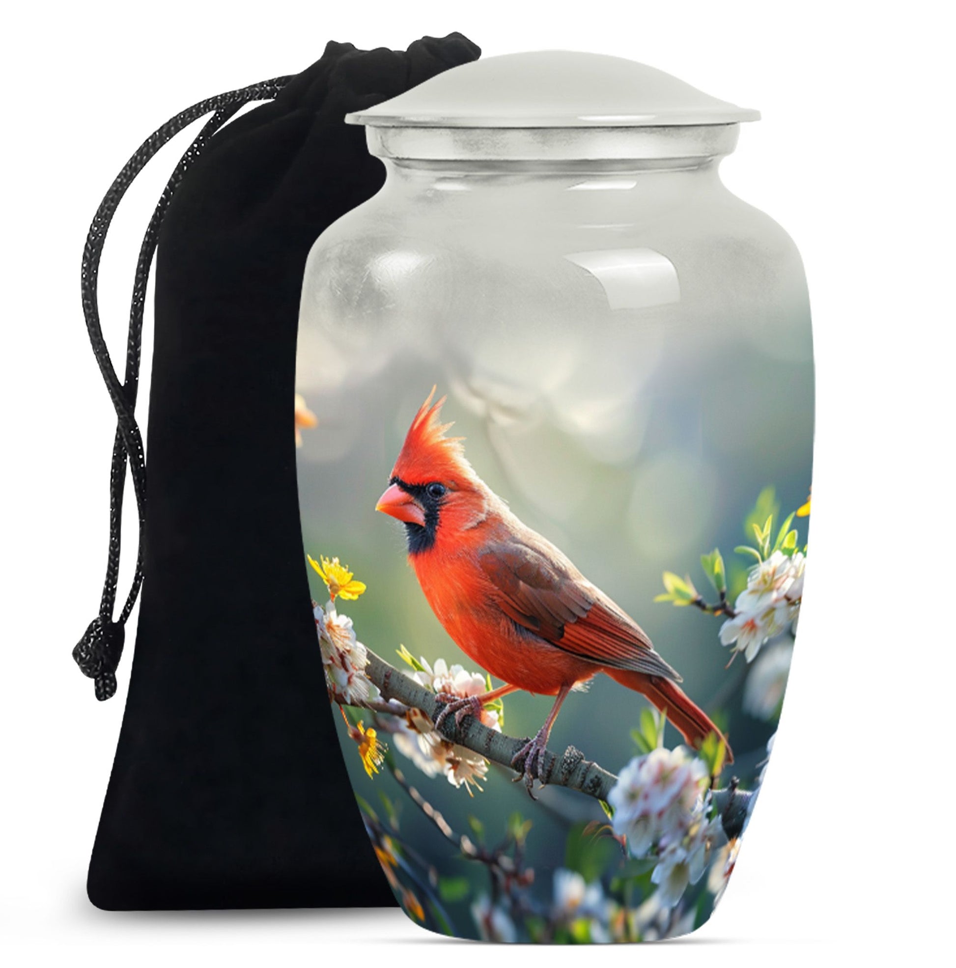 Cardinal bird Urn for human ashes