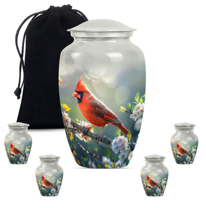 Cardinal bird Urn for human ashes