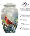 Cardinal bird Urn for human ashes
