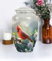 Cardinal bird Urn for human ashes