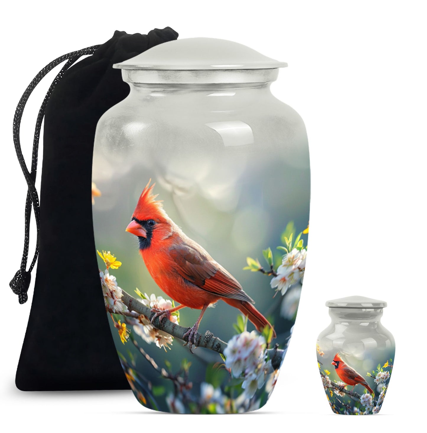 Cardinal bird Urn for human ashes