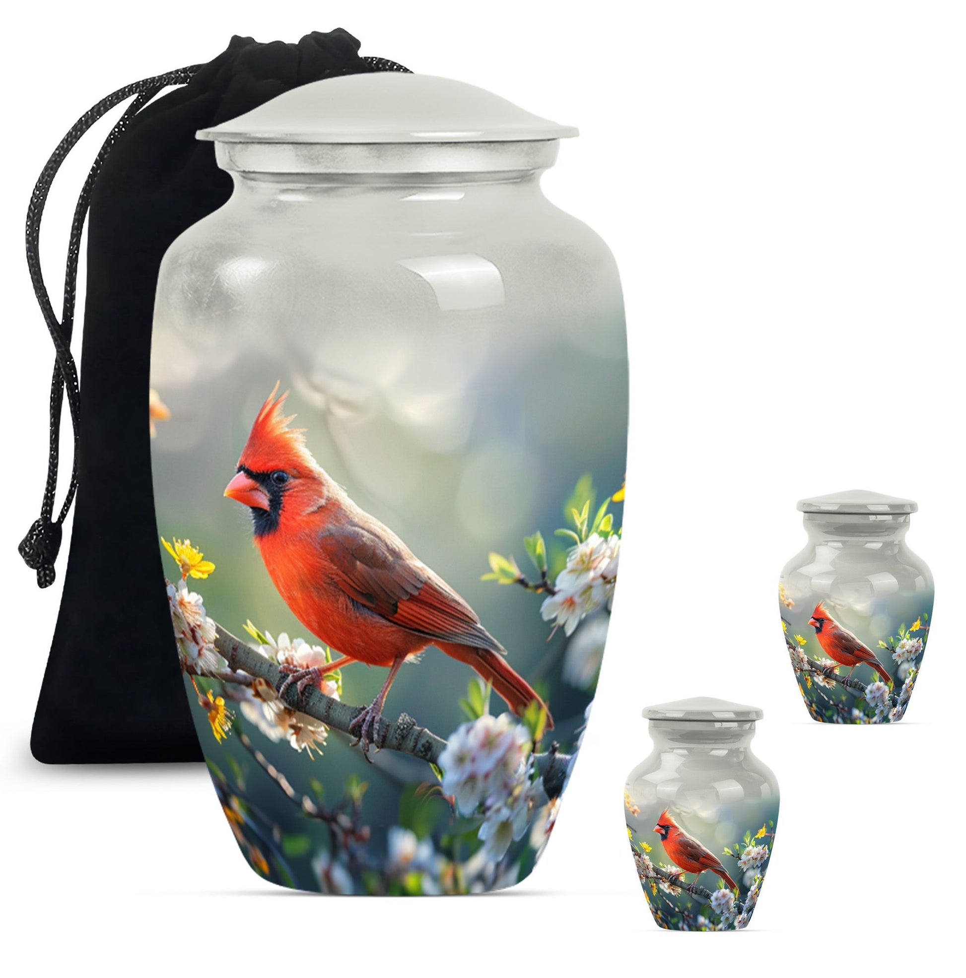 Cardinal bird Urn for human ashes