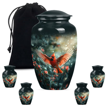 Cardinal bird urn for adult male