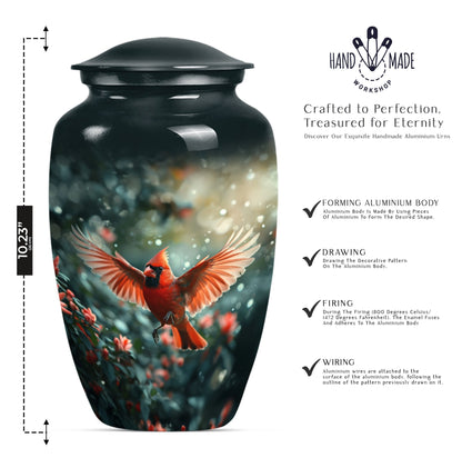 Cardinal bird urn for adult male