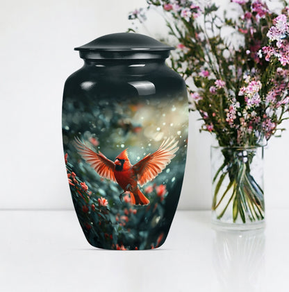 Cardinal bird urn for adult male